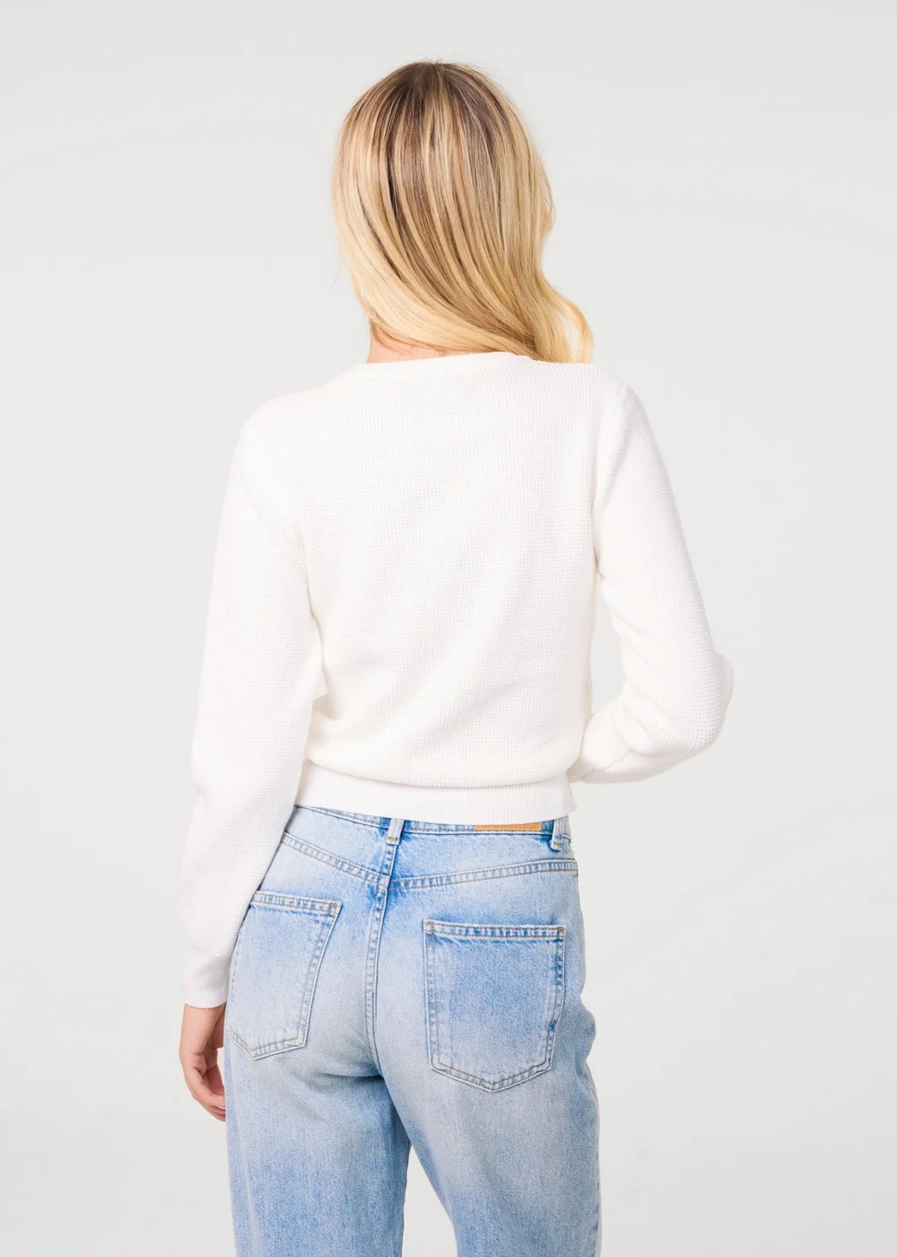 Pink Vanilla Ivory Long Sleeve Knitted Jumper - M/L Image 4