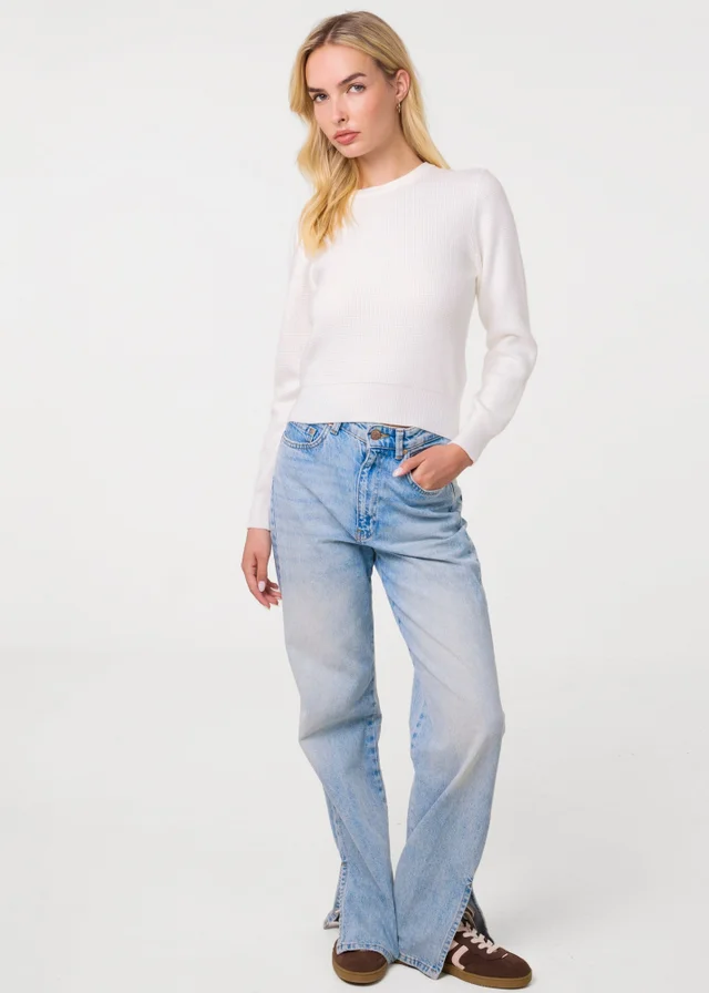 Pink Vanilla Ivory Long Sleeve Knitted Jumper