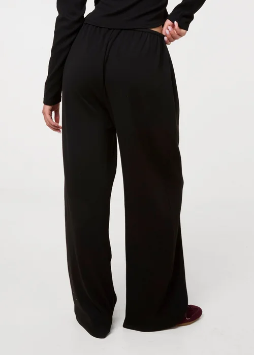 Pink Vanilla Black Ribbed Drawstring Joggers - M Image 4