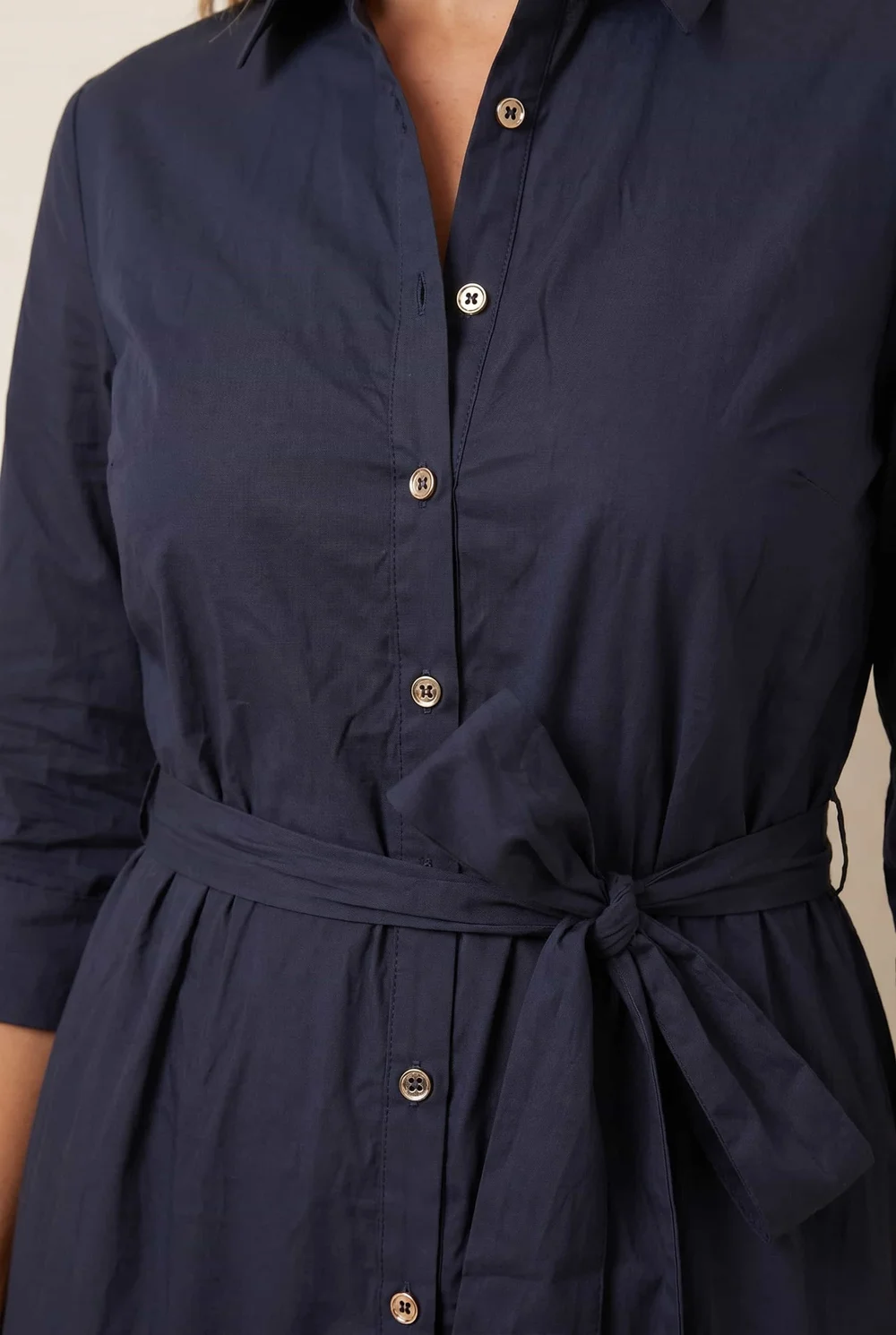 Style Cheat Navy Cotton Shirt Tiered Maxi Dress - 6 Image 4