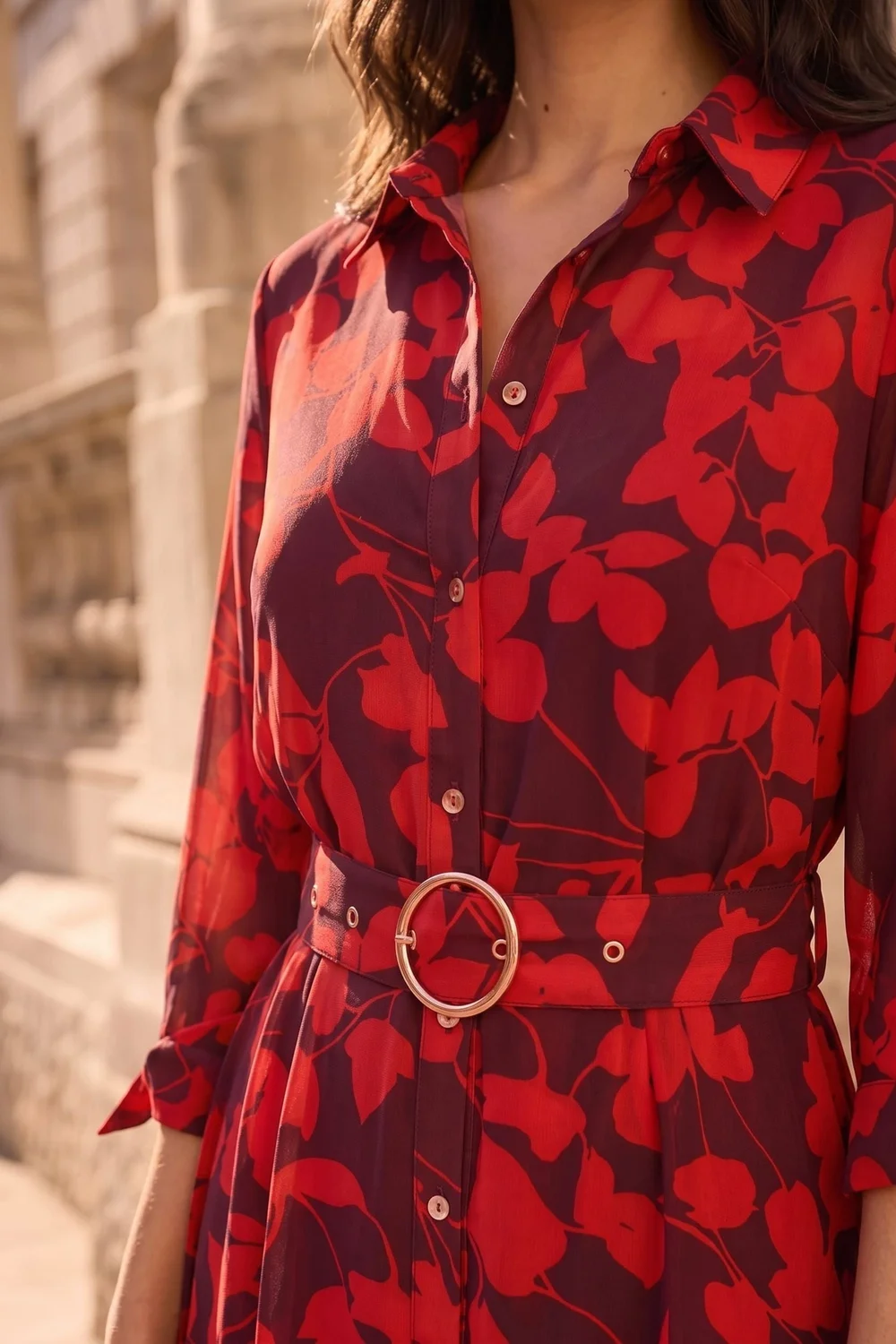 Style Cheat Daphne Belted Red Floral Maxi Dress - 14 Image 3