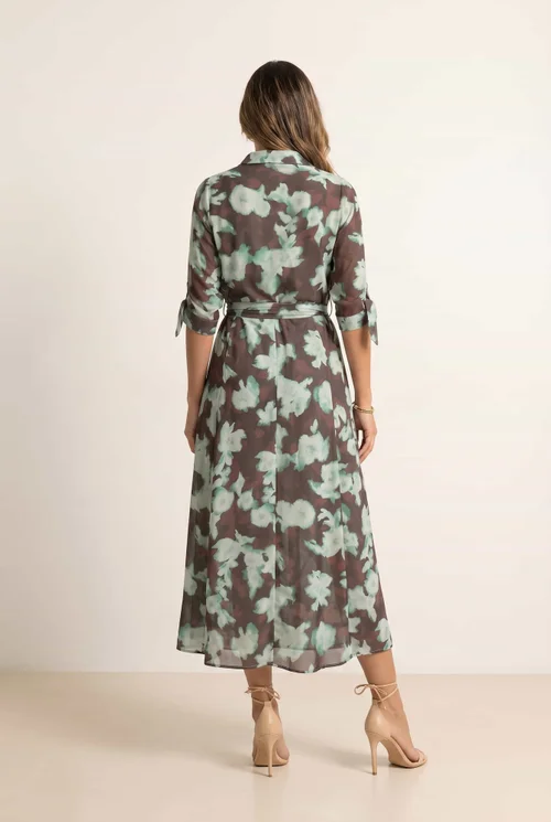 Style Cheat Daphne Green & Chocolate Floral Maxi Dress - 12 Image 3