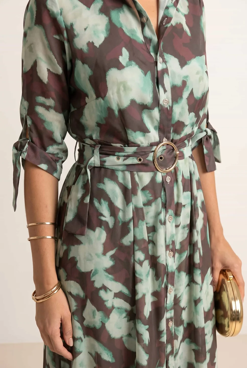 Style Cheat Daphne Green & Chocolate Floral Maxi Dress - 12 Image 4