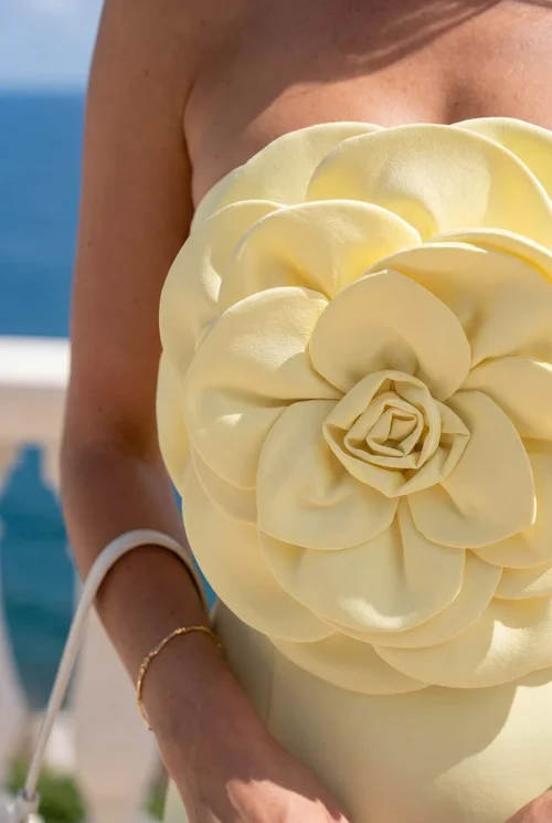 Style Cheat Butter Yellow Corsage Mini Dress - 12 Image 5
