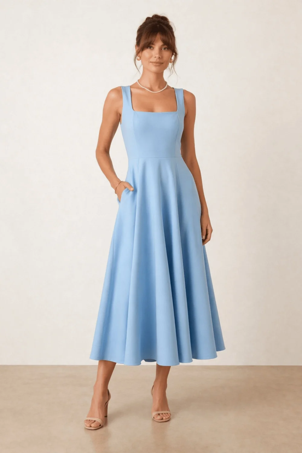 Stylecheat Fit & Flare Midi Dress In Blue - 8 Image 1