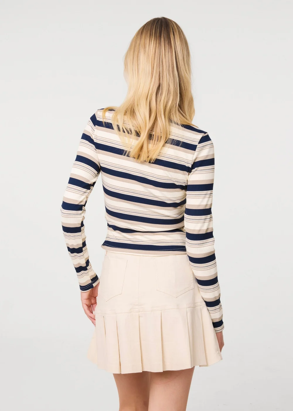 Pink Vanilla Multi Button Front Stripe Top - M/L Image 4