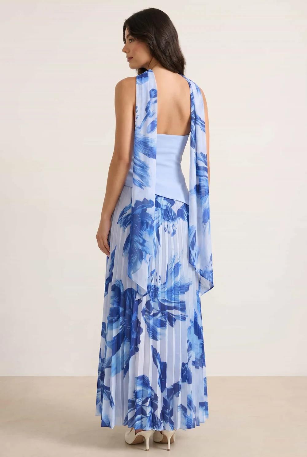Style Cheat Floral Madelaine Bandeau Midi Dress in Blue - 12 Image 2