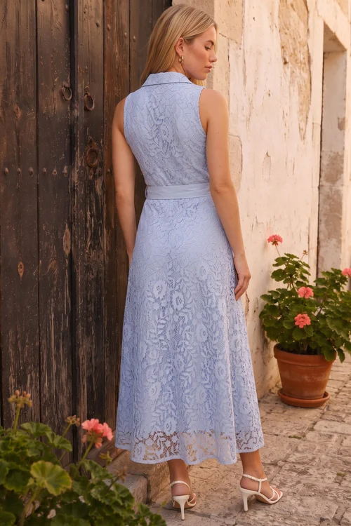 Style Cheat Blue Lace Sleeveless Maxi Dress - 14 Image 5