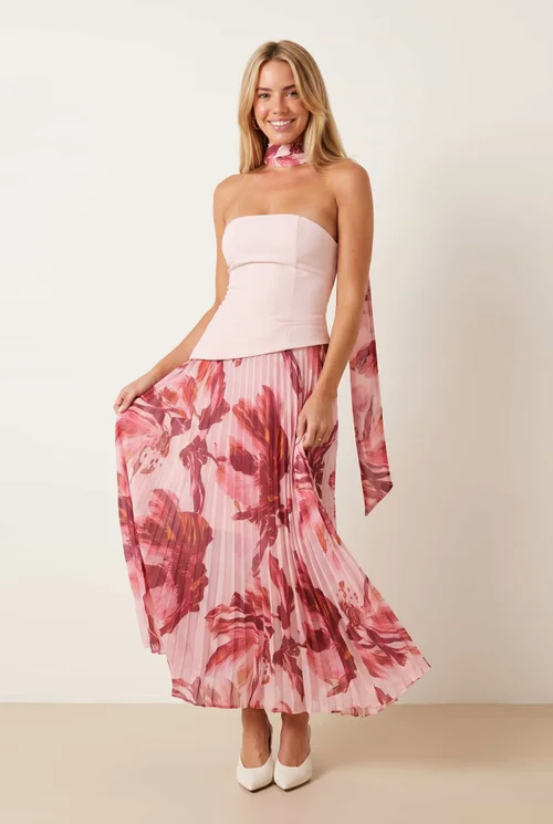 Style Cheat Pink Madelaine Bandeau Midi Dress - 10 Image 1
