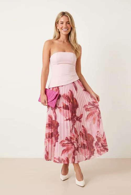 Style Cheat Pink Madelaine Bandeau Midi Dress - 12 Image 5
