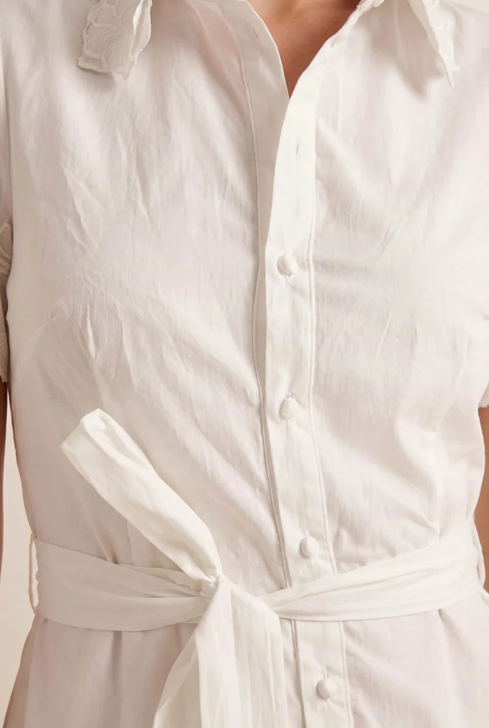 Style Cheat White Laser Cut Shirt Midi Dress - 16 Image 3