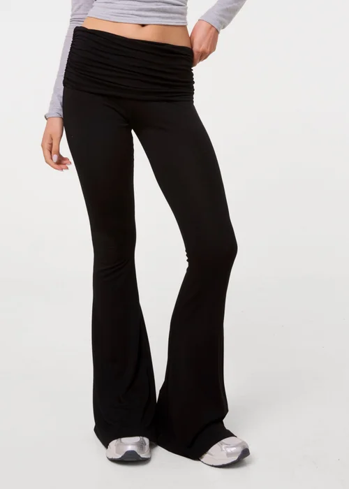 Pink Vanilla Black Fold Over Waist Lounge Flares - S Image 2