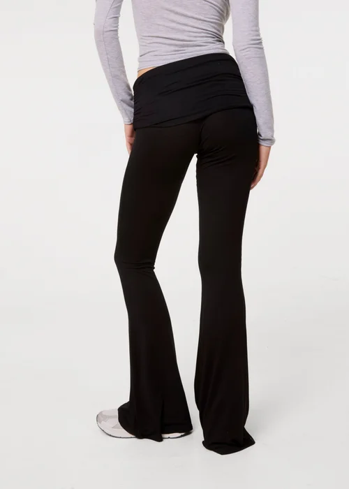 Pink Vanilla Black Fold Over Waist Lounge Flares - S Image 4