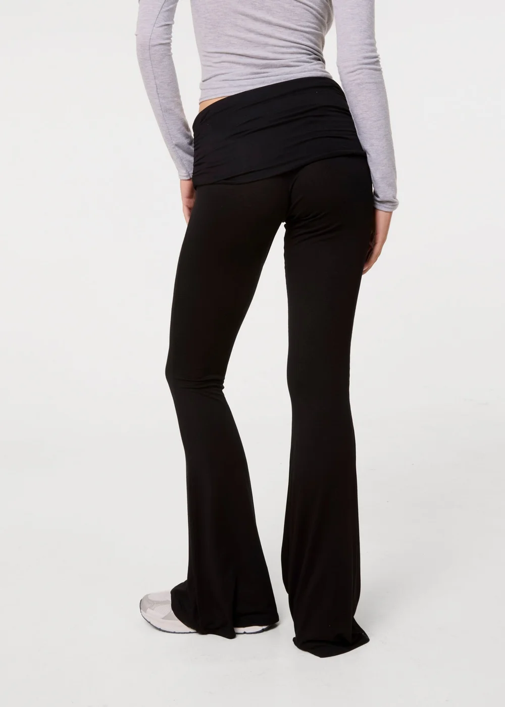Pink Vanilla Black Fold Over Waist Lounge Flares - M Image 4