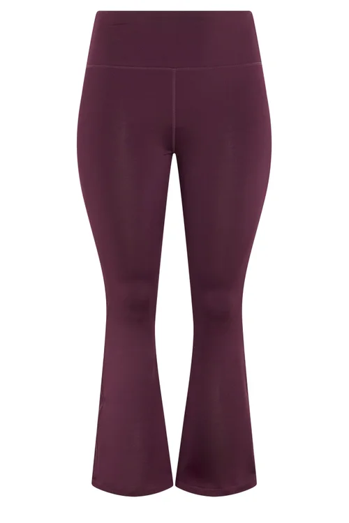 Yours Curve Burgundy Red Active Flared Leggings - 16 Image 5