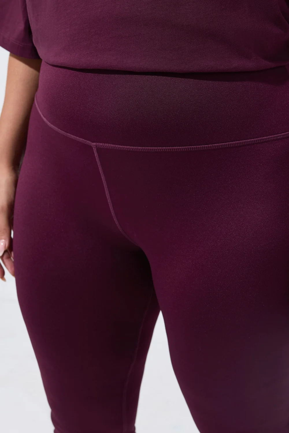 Yours Curve Burgundy Red Active Flared Leggings - 16 Image 4