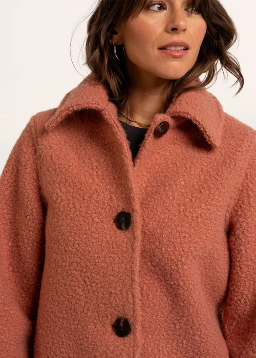Brakeburn Pink Rose Bloucle Collared Coat - 12 Image 4