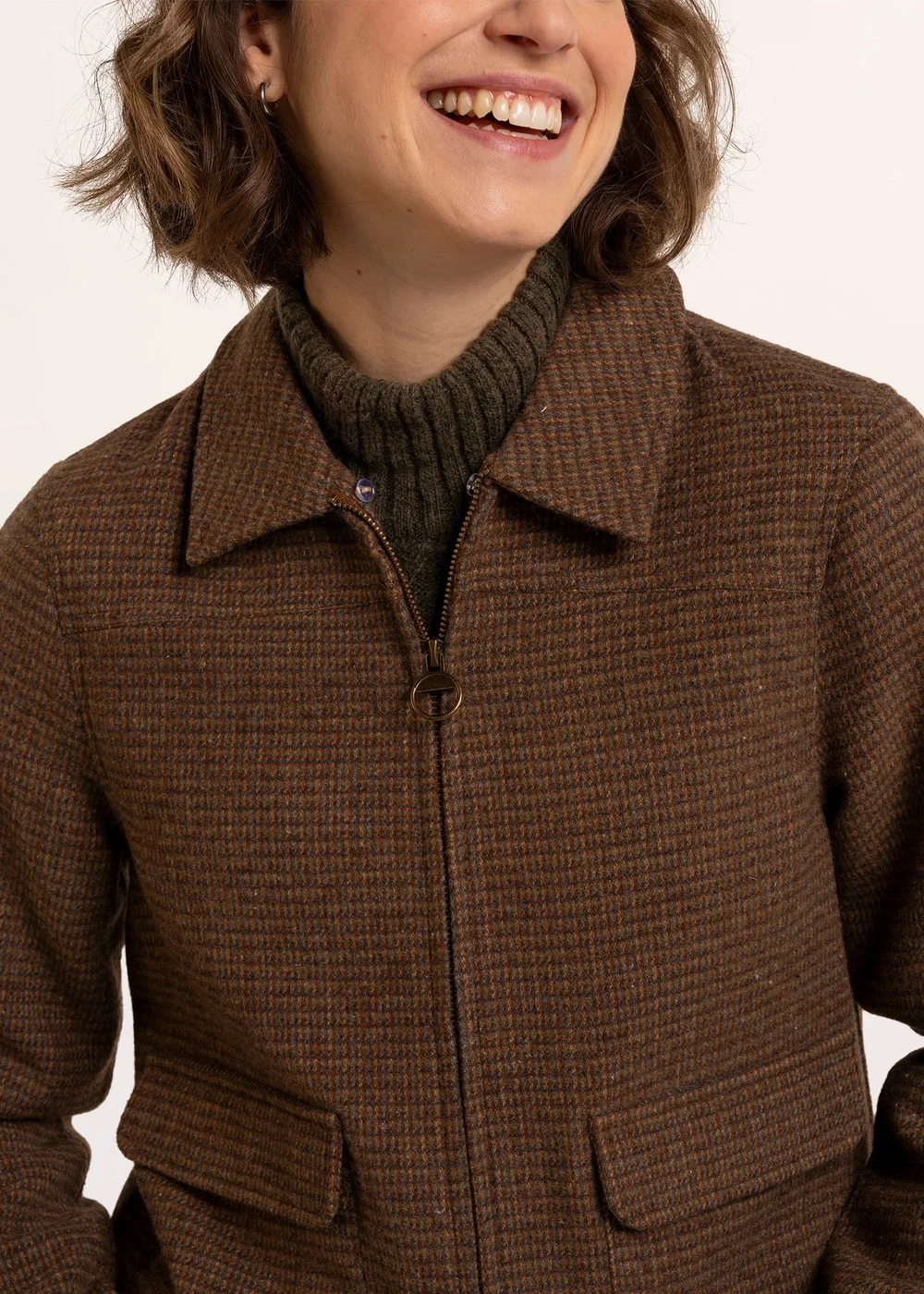 Brakeburn Brown Hemlock Faux Fur Collar Textured Coat - 16 Image 4
