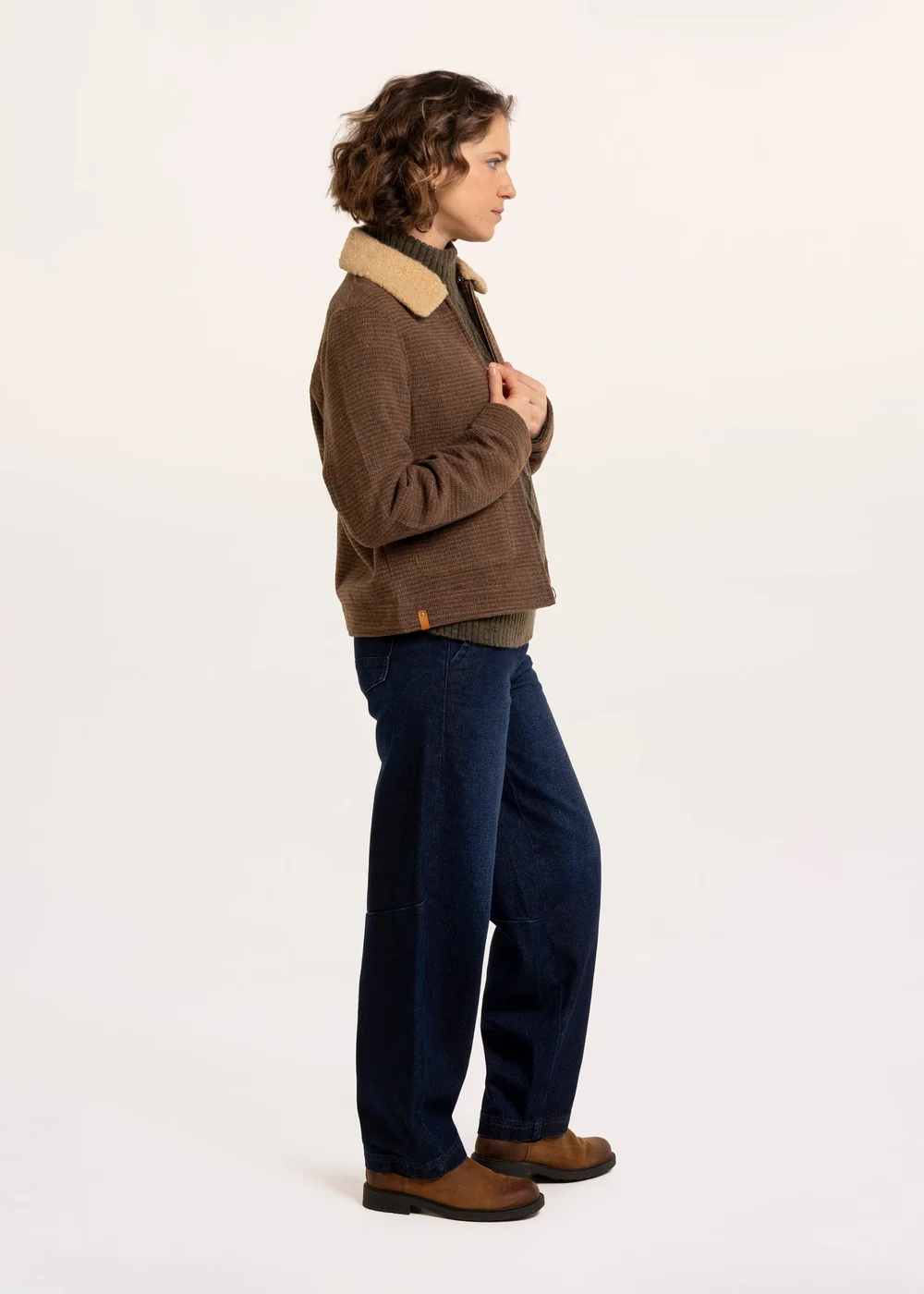 Brakeburn Brown Hemlock Faux Fur Collar Textured Coat - 16 Image 3