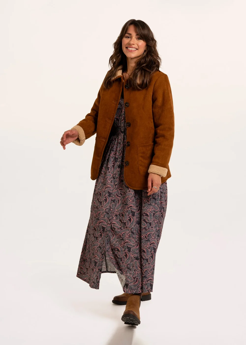 Brakeburn Brown Hawthorn Faux Suede & Shearling Coat - 14 Image 1