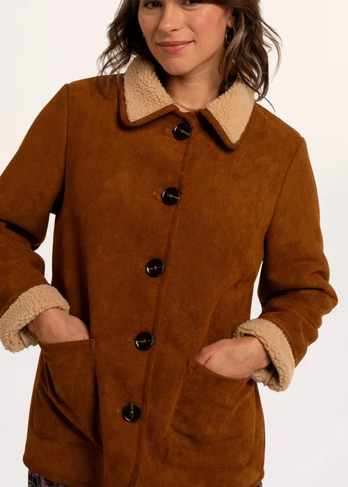 Brakeburn Brown Hawthorn Faux Suede & Shearling Coat - 14 Image 4