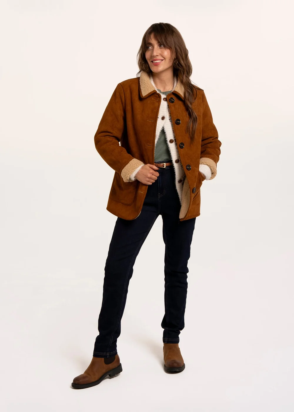 Brakeburn Brown Hawthorn Faux Suede & Shearling Coat - 14 Image 5