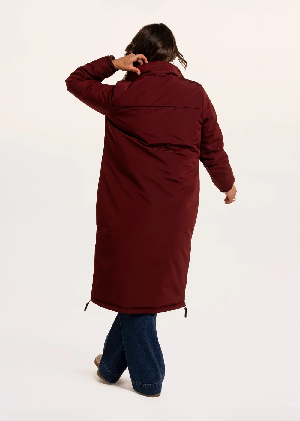 Brakeburn Burgundy Poplar Flat Front Funnel Neck Puffer Long Line Coat - 16 Image 2