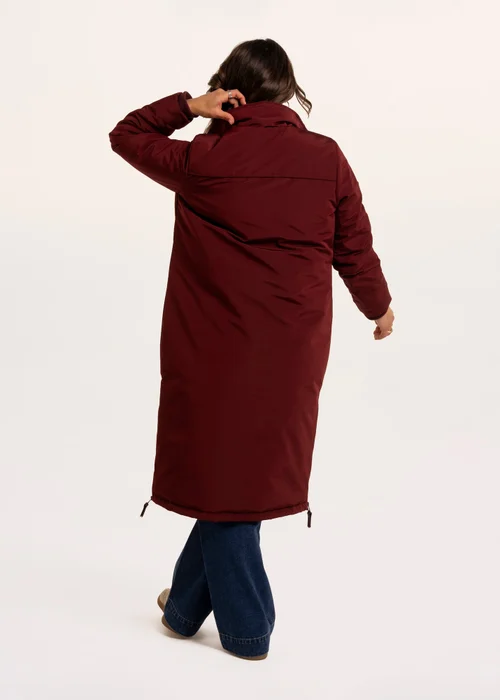 Brakeburn Burgundy Poplar Flat Front Funnel Neck Puffer Long Line Coat - 16 Image 2