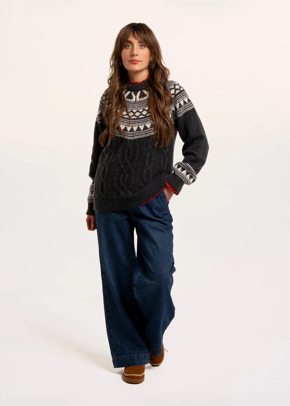 Brakeburn Navy Frida Fairisle Knitted Crew Neck Jumper - 20 Image 5