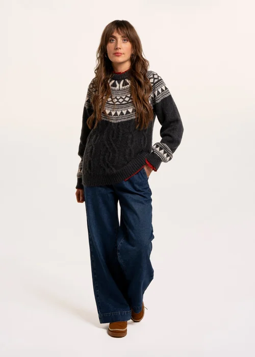 Brakeburn Navy Frida Fairisle Knitted Crew Neck Jumper - 20 Image 5