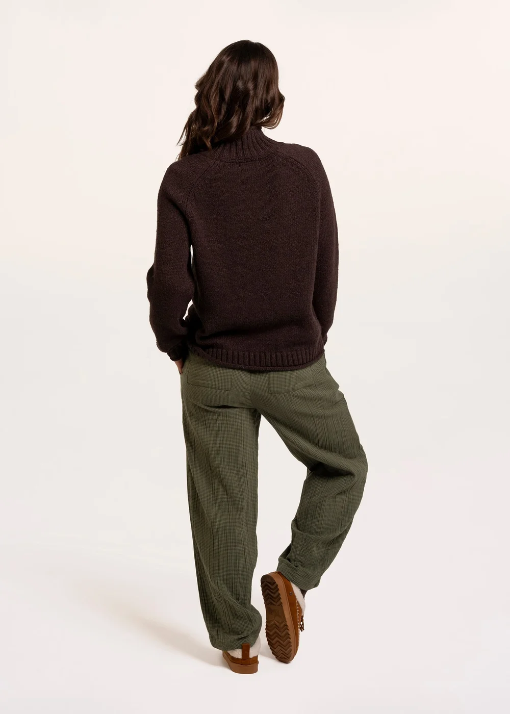Brakeburn Brown Agnes Texture Stitch Knitted Roll Neck Jumper - 16 Image 2