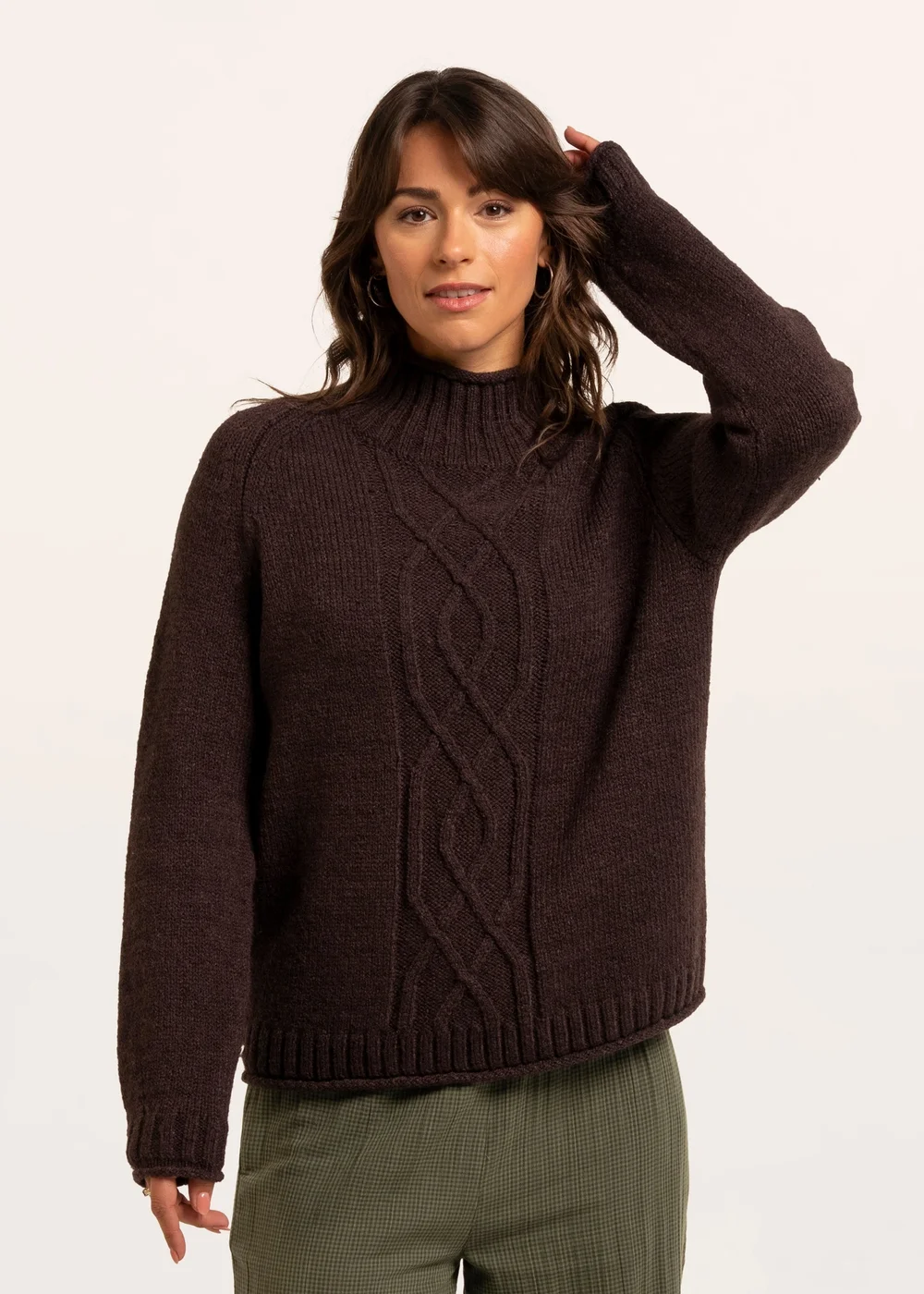 Brakeburn Brown Agnes Texture Stitch Knitted Roll Neck Jumper - 16 Image 5