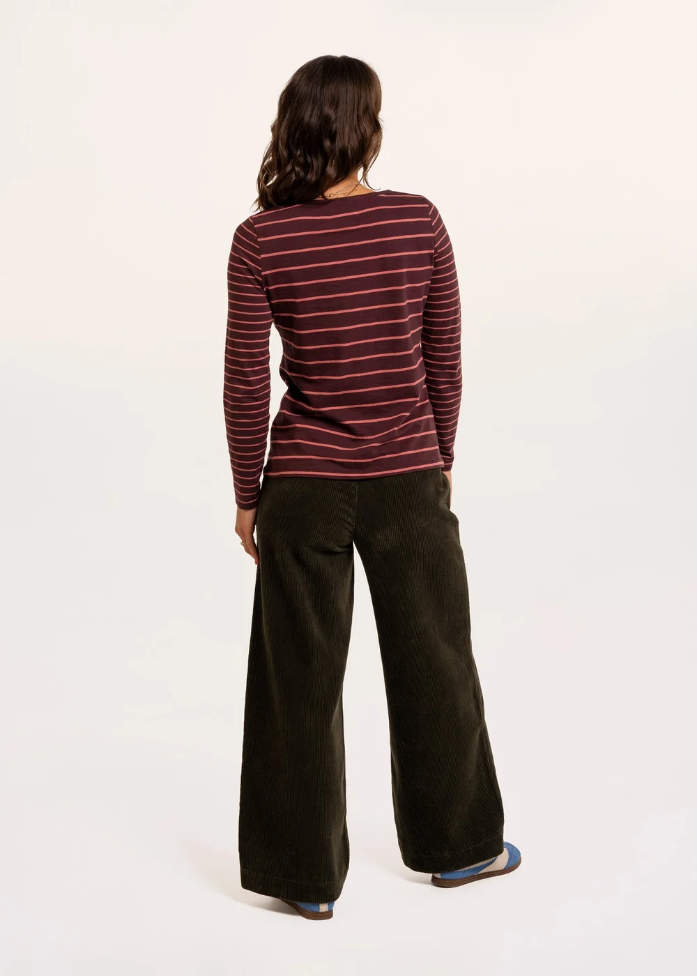 Brakeburn Burgundy Branksome Thick & Thin Stripe Long Sleeve T-Shirt - 14 Image 2