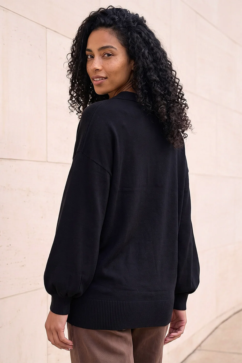 Roman Black Collared V-Neck Boyfriend Jumper - 16 Image 3