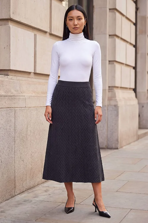 Roman Dark Grey Chevron Knit Aline - 12 Image 2