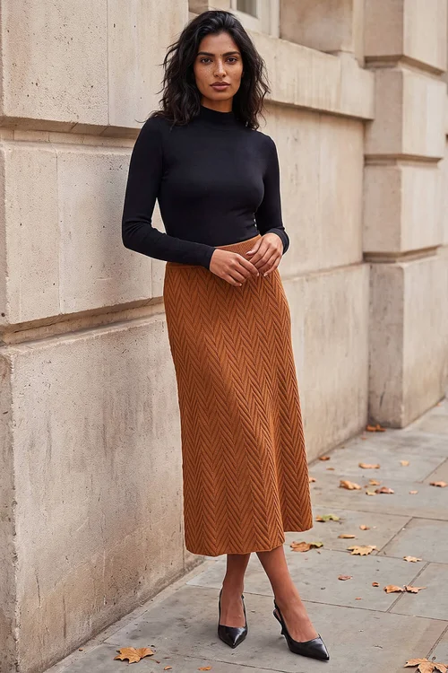 Roman Rust Chevron Knit Aline - 10 Image 2