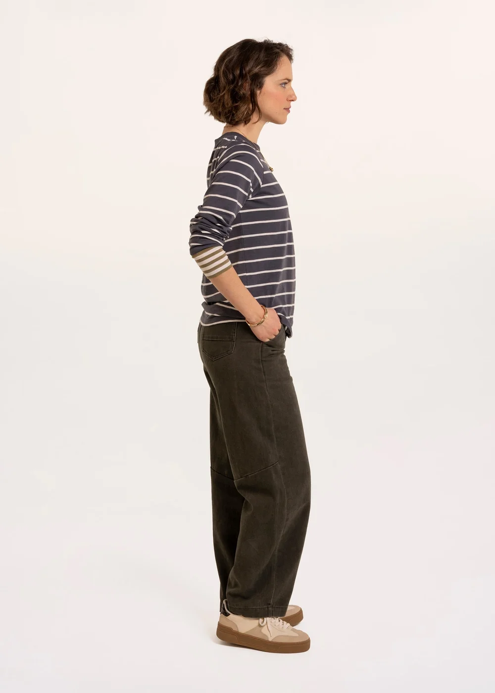 Brakeburn Navy Exbury Cuff Detail Stripe Long Sleeve T-Shirt - 16 Image 3