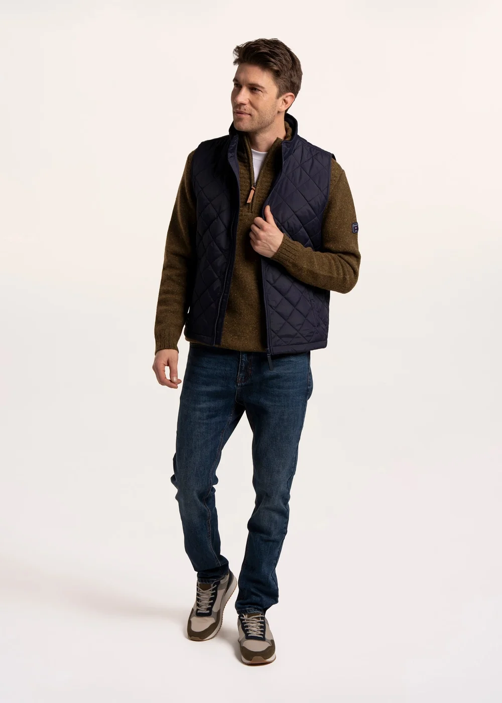 Brakeburn Navy Bayswater Bomber Rib Collar Gilet - L Image 3