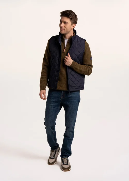 Brakeburn Navy Bayswater Bomber Rib Collar Gilet - L Image 3