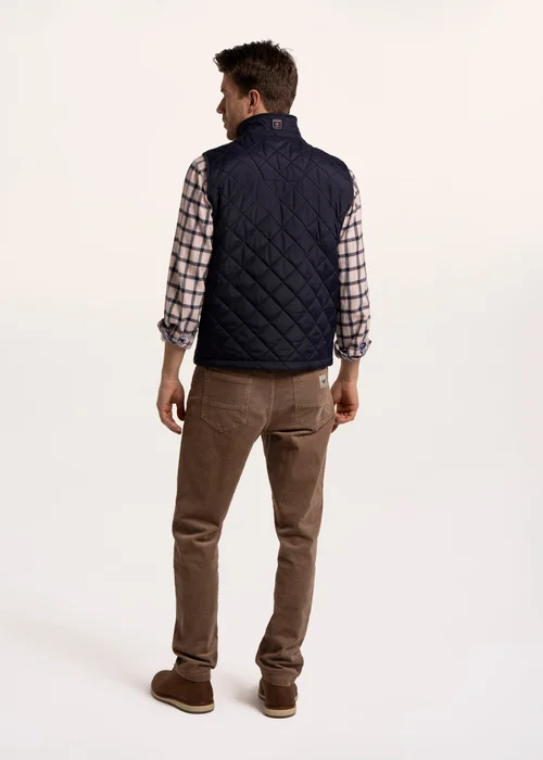 Brakeburn Navy Bayswater Bomber Rib Collar Gilet - L Image 2