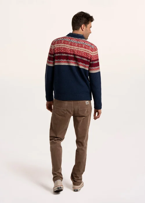 Brakeburn Navy Clapham Fairisle Crew Neckknitted Jumper - M Image 2
