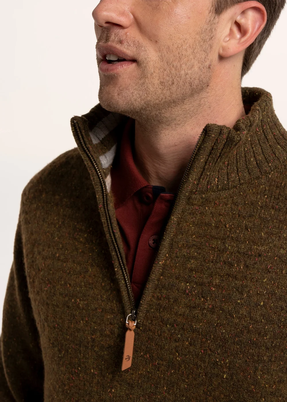 Brakeburn Khaki Earl 1/2 Zip Knitted Jumper - 2XL Image 4