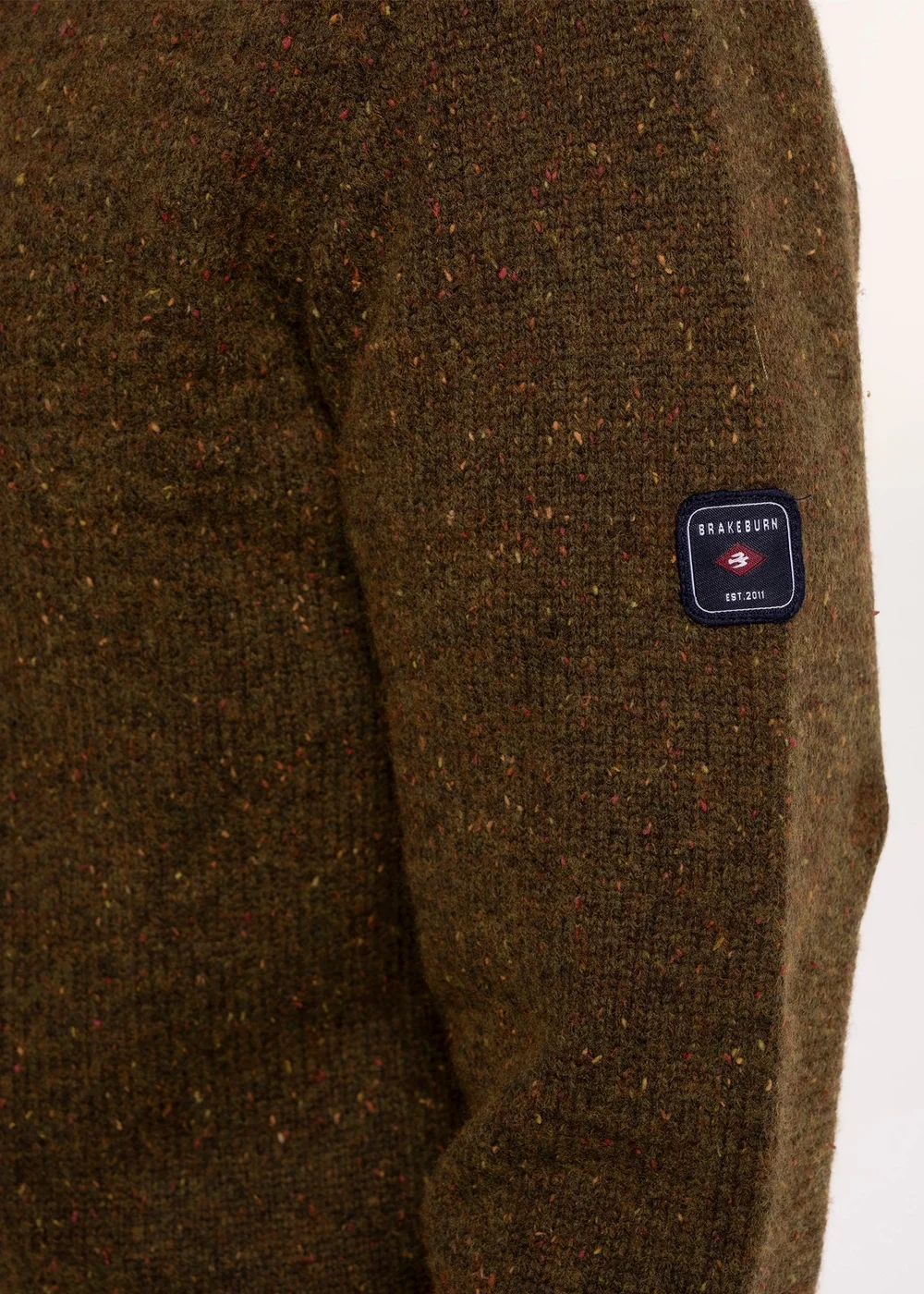 Brakeburn Khaki Earl 1/2 Zip Knitted Jumper - 2XL Image 5