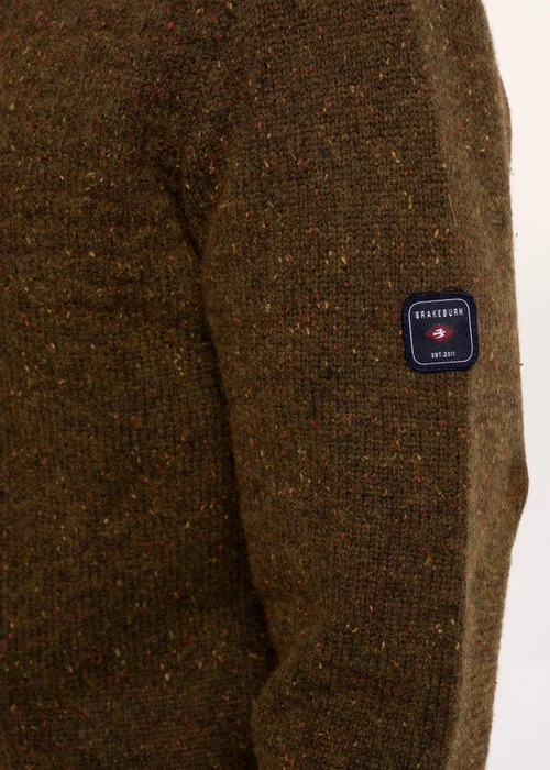 Brakeburn Khaki Earl 1/2 Zip Knitted Jumper - 2XL Image 5