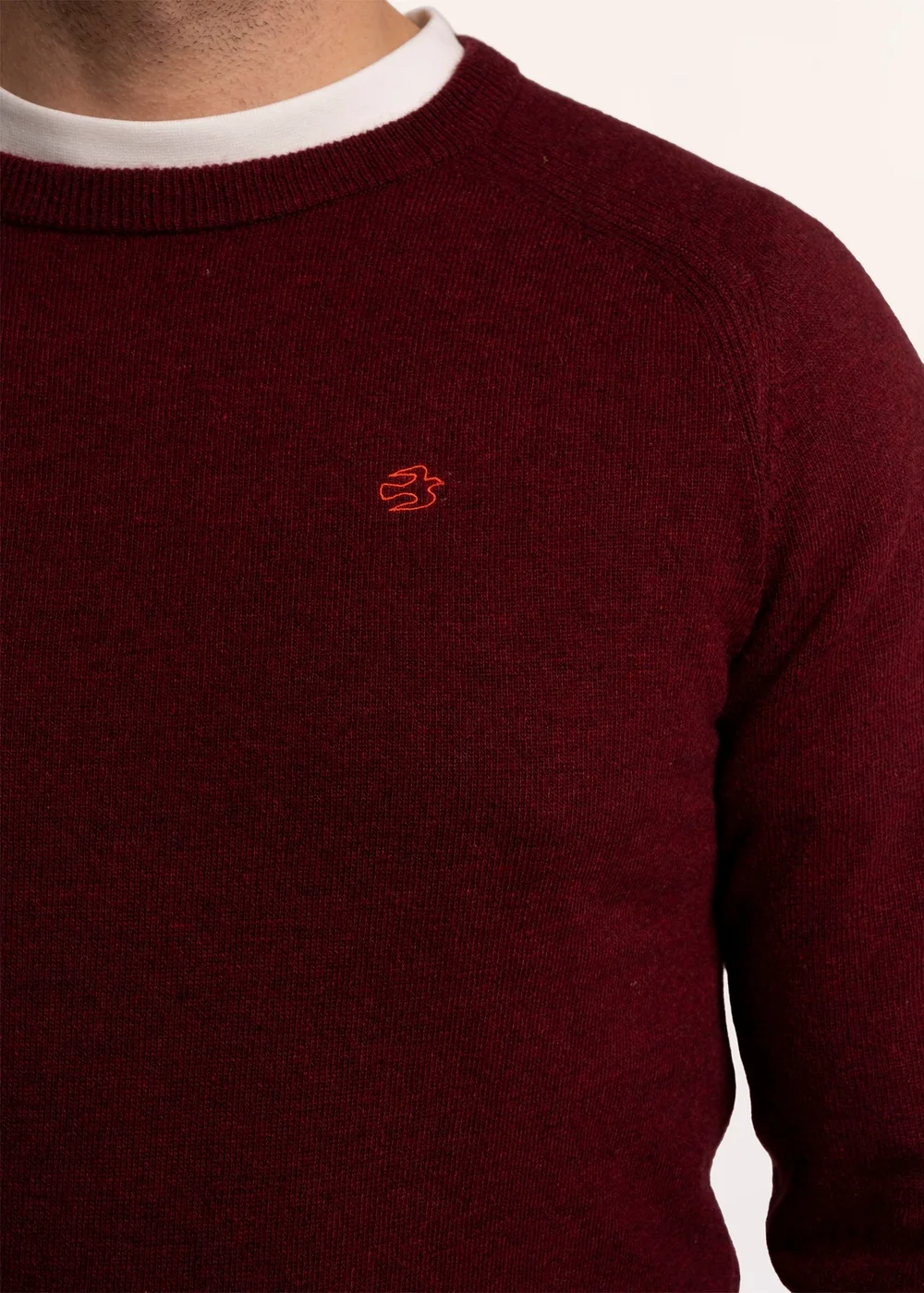Brakeburn Burgundy Brentwood Crew Neck Knitted Jumper - L Image 4