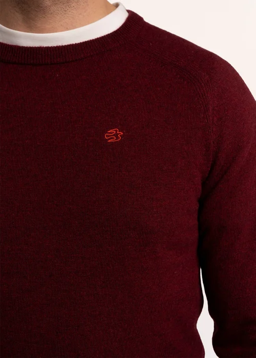 Brakeburn Burgundy Brentwood Crew Neck Knitted Jumper - L Image 4