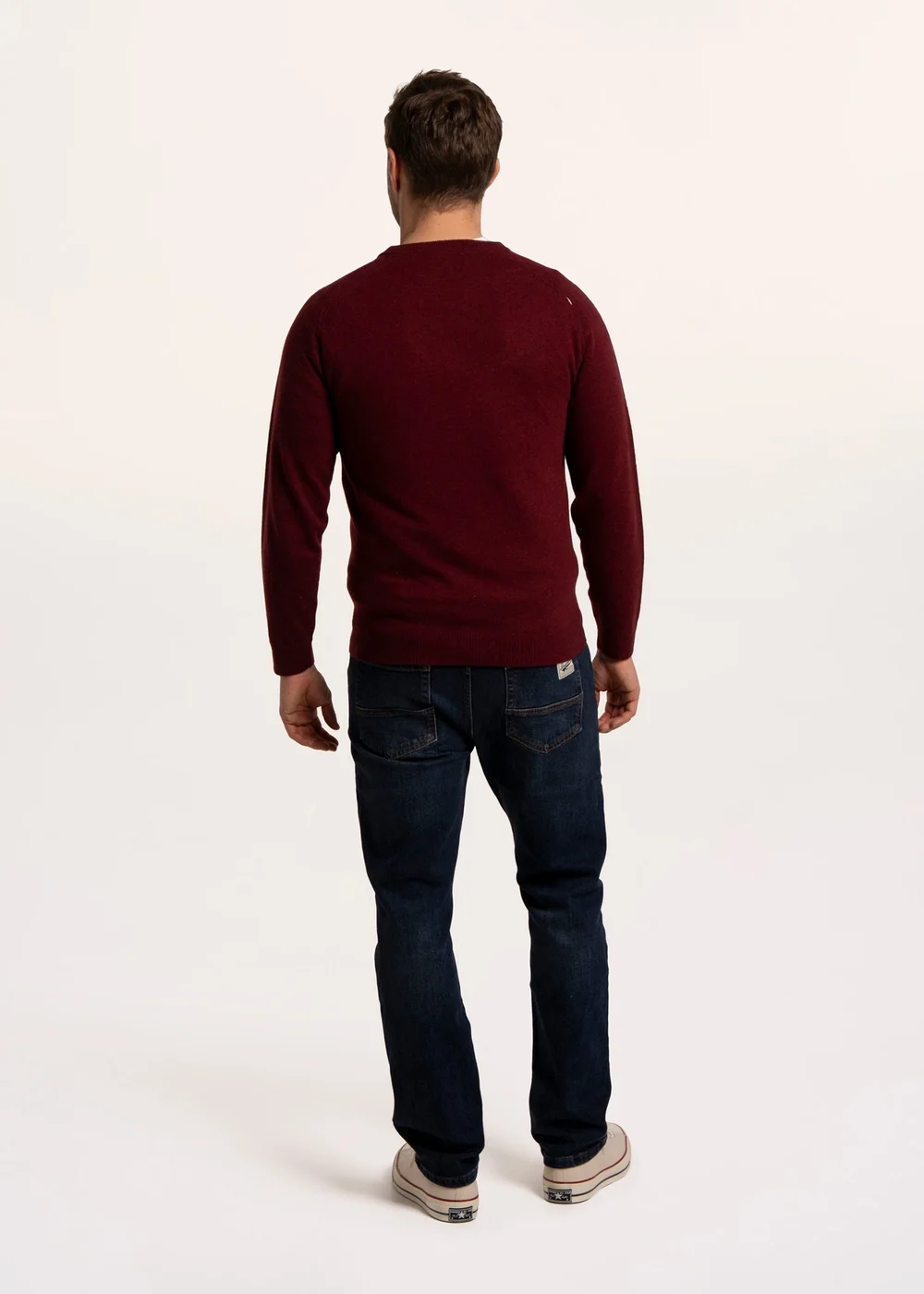 Brakeburn Burgundy Brentwood Crew Neck Knitted Jumper - L Image 2