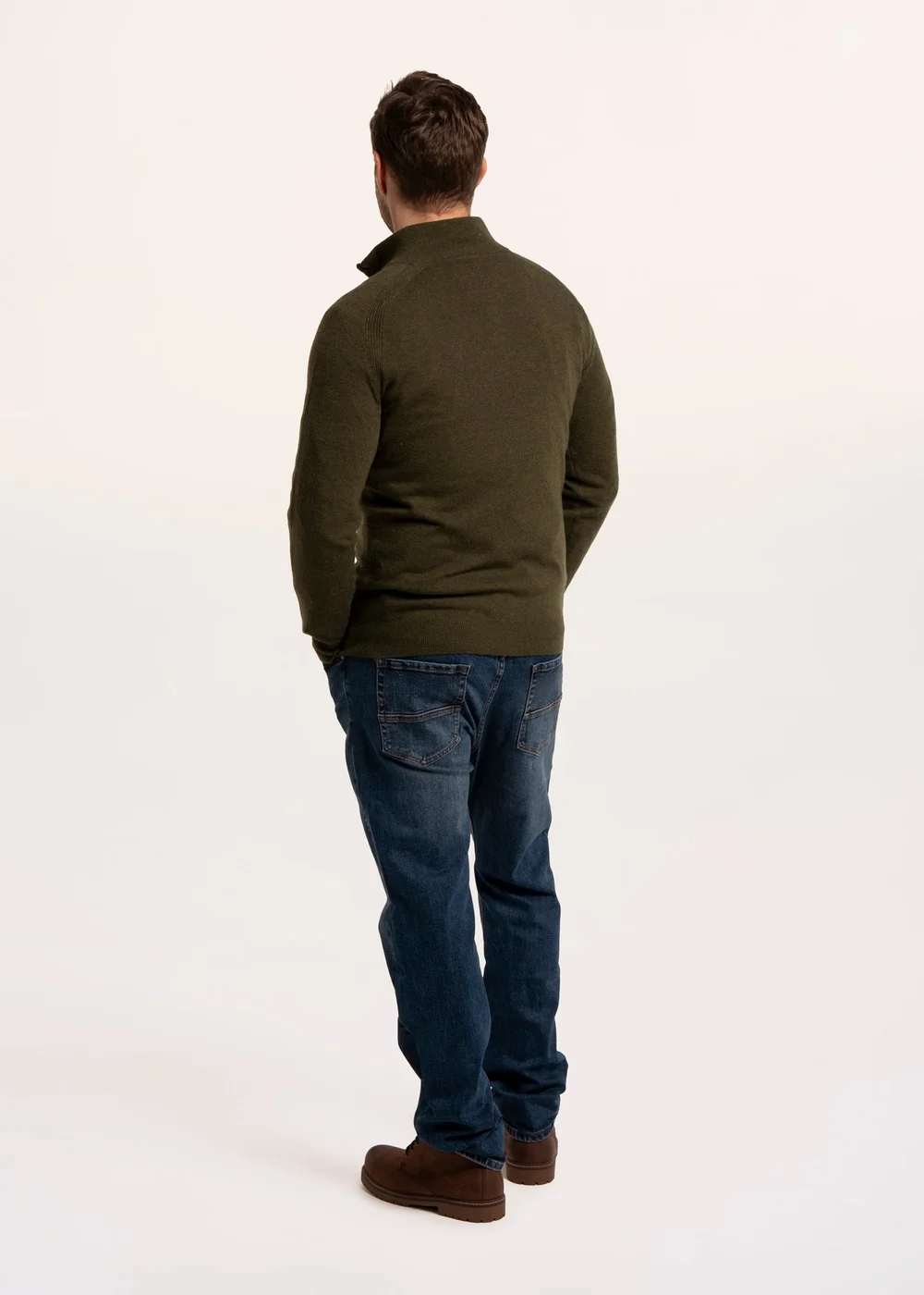 Brakeburn Green Buckhurst 1/2 Zip Knitted Jumper - L Image 2