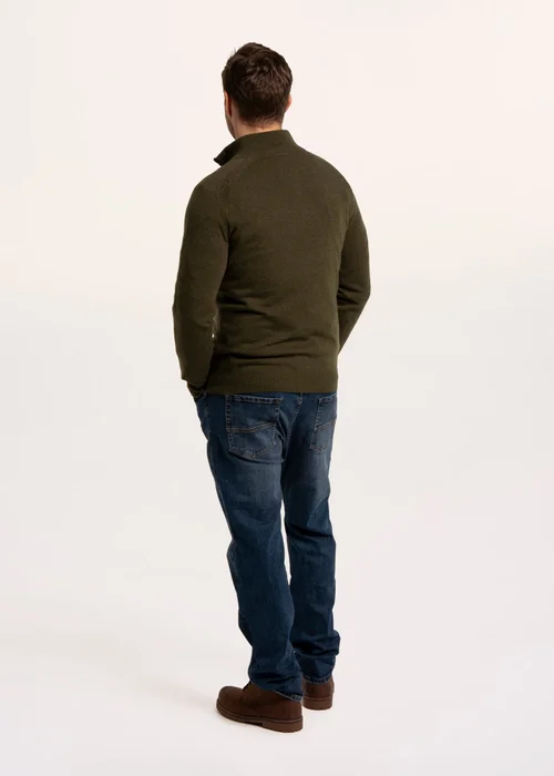 Brakeburn Green Buckhurst 1/2 Zip Knitted Jumper - L Image 2
