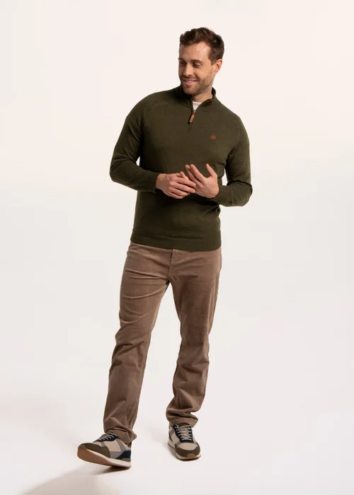 Brakeburn Green Buckhurst 1/2 Zip Knitted Jumper - L Image 1